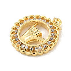 Латунные микропаве прозрачные подвески с фианитом&nbsp;KK-U007-01G-08