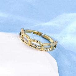 Кольца для пальцев из нержавеющей стали 304 со стразами&nbsp;RJEW-Q020-10G