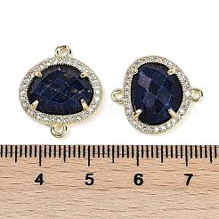 Окрашенный натуральный лазурит ограненные овальные звенья&nbsp;G-B126-01G-12