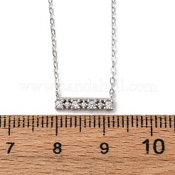 925 серебряное ожерелье с прямоугольной подвеской из микропаве из прозрачного кубического циркония для женщин&nbsp;NJEW-D316-02P