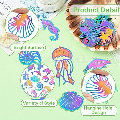 16 шт. 16 стиля ионное покрытие (IP) нержавеющая сталь 304 травленые металлические украшения подвески&nbsp;STAS-CJ0002-56