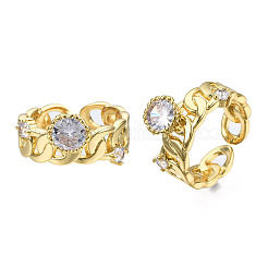 Кубический цирконий в форме бордюрных цепочек открытое кольцо-манжета&nbsp;LS-RJEW-N037-026