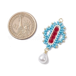 Стеклянные цилиндрические ромбовидные подвески из бисера&nbsp;PALLOY-MZ00651-03