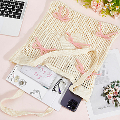 Сумки через плечо из полиэстера с бантом для женщин&nbsp;AJEW-WH20816-075A