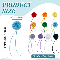 20 шт. 10-цветный шарик из полиэстера для самостоятельного изготовления&nbsp;AJEW-BC0009-90