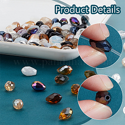 3 пакетик 3-х цветных прозрачных стеклянных бусин сегментированные разноцветные бусины&nbsp;GLAA-PH0003-36B