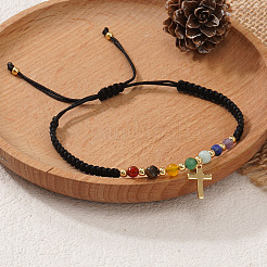 Плетеные браслеты с подвесками в виде латунных крестиков&nbsp;WW9232