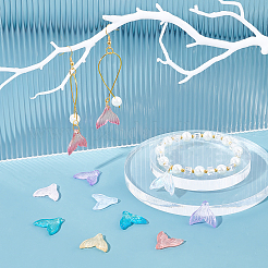 90 шт. 9 цвета прозрачные стеклянные подвески с распылительной росписью&nbsp;GLAA-PH0001-26