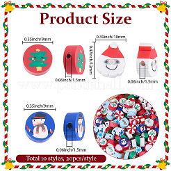 200шт 10 стиля новогодняя тема ручной работы бусины из полимерной глины&nbsp;CLAY-SC0002-54