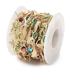 Латунные цепочки ручной работы с овальными звеньями и бабочками&nbsp;KK-F871-59G