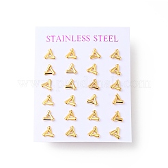 Маленькие треугольные серьги-гвоздики из нержавеющей стали 304 с булавками из нержавеющей стали 316 для женщин&nbsp;EJEW-J043-07G