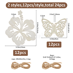 Незавершенные подвесные украшения из дерева&nbsp;AJEW-FH0006-48