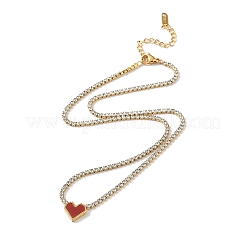 Красное акриловое ожерелье с подвеской в виде сердца&nbsp;NJEW-F317-05G