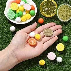58 шт. 8 стиля лимонные пищевые экологически чистые силиконовые фокусные бусины&nbsp;SIL-CJ0001-99