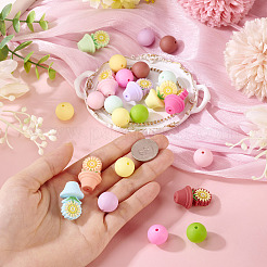 24шт 16 стиля силиконовые бусины&nbsp;SIL-TA0003-01