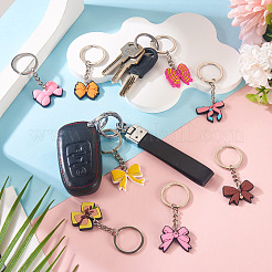12 шт. 12 стиля пластиковых брелоков-бантов из ПВХ&nbsp;KEYC-TA0001-54