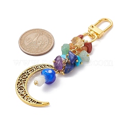 Подвески из сплава «полая луна» и грибы лэмпворк&nbsp;HJEW-JM01612-04