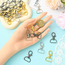 30 шт. 3-цветные поворотные D-образные кольца из цинкового сплава с застежкой-карабином&nbsp;FIND-YW0008-62