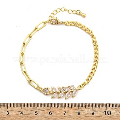Латунные браслеты с микропаве из чистого кубического циркония BJEW-U020-10G