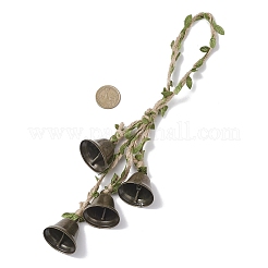 Железный рождественский колокольчик из полиэстера с отделкой в виде листьев&nbsp;HJEW-JM04311