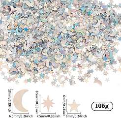 105 г пластикового конфетти в виде звезды и луны&nbsp;DIY-ME0002-20