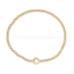 Латунные круглые бусины эластичные браслеты&nbsp;BJEW-JB12933