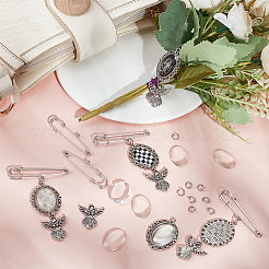 60 шт. 5 подвески из сплава в тибетском стиле с железной фурнитурой для броши&nbsp;TIBE-SC0009-45B