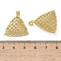 Латунные микропаве прозрачные подвески с фианитом&nbsp;KK-D221-19G-03