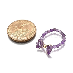 Природные палец кольца аметист&nbsp;RJEW-TA00204-01