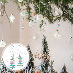 12 шт. 2 стиля сплава и натурального кварцевого хрусталя бусины подвеска украшение для рождественской елки&nbsp;HJEW-OC00307