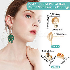 30pca железные серьги-гвоздики&nbsp;KK-BBC0005-03