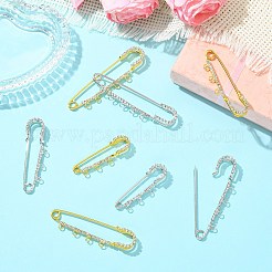 8 шт. 8 стиля железных булавок со стразами&nbsp;FIND-CJ0004-92