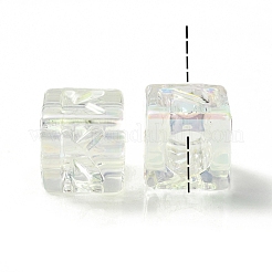 УФ-покрытие радужными переливающимися акриловыми бусинами&nbsp;OACR-K003-008F