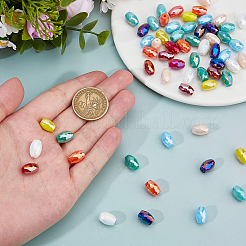 63шт 9 цвета гальванические стеклянные бусины&nbsp;EGLA-DC0001-19