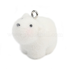 Подвески из непрозрачной флокированной смолы в виде медведя&nbsp;LS-RESI-S026-01P-A