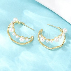 Круглые латунные серьги-гвоздики&nbsp;EJEW-A156-18G