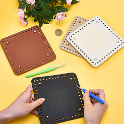 4 шт. 4-х цветная квадратная сумка из искусственной кожи для вязания крючком&nbsp;AJEW-CL0001-75