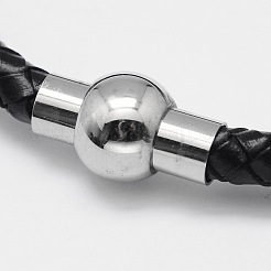 Плетеные браслеты шнур кожаный BJEW-I199-01