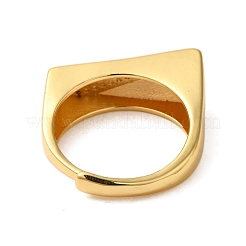 Регулируемые кольца из латуни с микро-паве и прозрачным цирконием для женщин&nbsp;RJEW-A048-10G