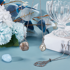 3 шт. 3 стиля ожерелья-мешочки из нержавеющей стали 304 для изготовления самородков драгоценных камней&nbsp;NJEW-BBC0001-24