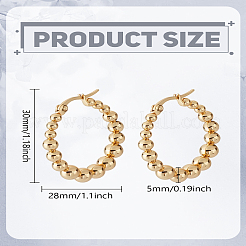 1 пара круглых серег-колец из нержавеющей стали 201 с булавками из нержавеющей стали 304 для женщин&nbsp;EJEW-LP0011-03