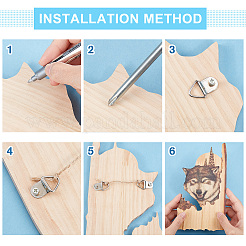 Подвесные украшения из дерева в виде животных&nbsp;HJEW-WH0053-08F