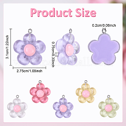 15шт полупрозрачные подвески из смолы&nbsp;RESI-YW0004-55