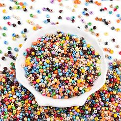 Гальванизированные непрозрачные цвета стеклянные бусины&nbsp;SEED-N007-06