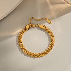 Европейские многорядные браслеты из нержавеющей стали 304 с цепочкой для женщин&nbsp;HC1901-1