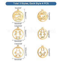 12 шт. 3 стиля подвески из нержавеющей стали 304&nbsp;STAS-UN0033-77