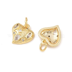 Латунные микропаве прозрачные подвески с фианитом&nbsp;KK-G544-05G-02