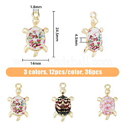 36 шт. 3-х цветные подвески из эмалевого сплава с покрытием на стойке&nbsp;ENAM-HY0001-09