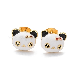 Серьги-гвоздики из латуни с эмалью для женщин&nbsp;LS-EJEW-U049-02A-G