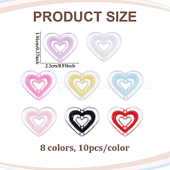 80шт 8 цвета акриловые бусины&nbsp;OACR-ME0001-06